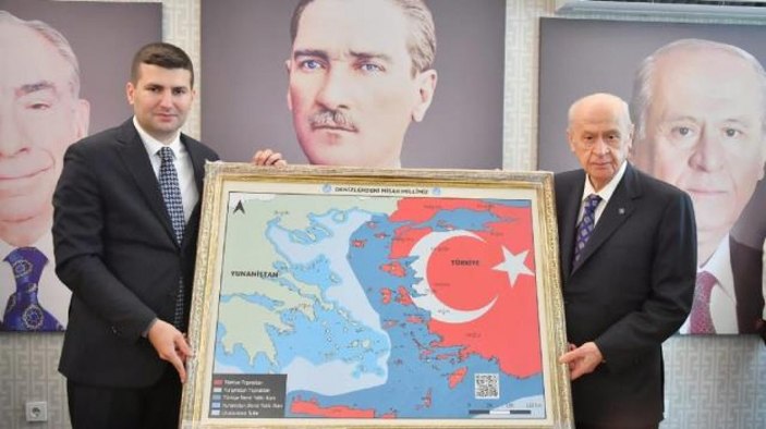 Devlet Bahçeli'ye hediye edilen tablo, Yunanistan'ı kızdırdı