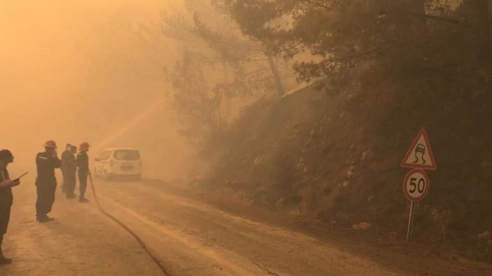 Mehmetçik, Datça’daki yangını söndürme çalışmalarına destek sağlıyor