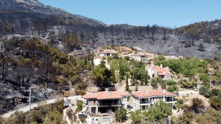 Datça’da yanan ormanlık alanın son hali