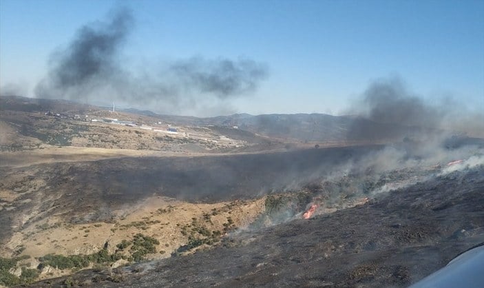 İzmir Aliağa’da otluk alanda yangın