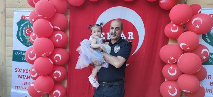 Şehit kızının doğum günü unutulmadı