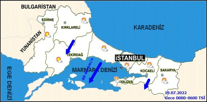 Marmara'da fırtına uyarısı yapıldı