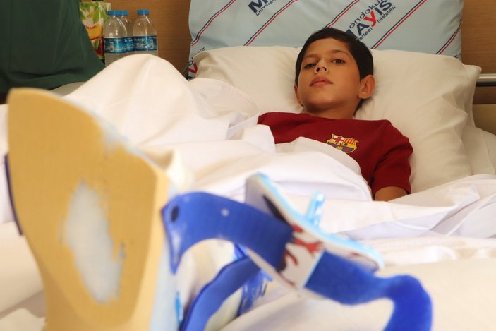 Samsun'da ayağını makineye kaptıran 10 yaşındaki çocuk tedavi edildi