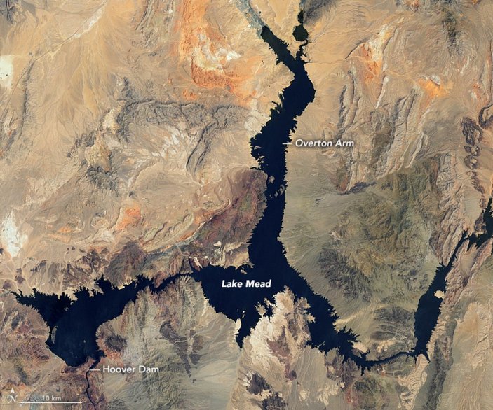 NASA, Mead Gölü'ndeki su azalışını görüntüledi