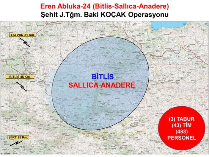 Bitlis'te Eren Abluka-24 Operasyonu başlatıldı
