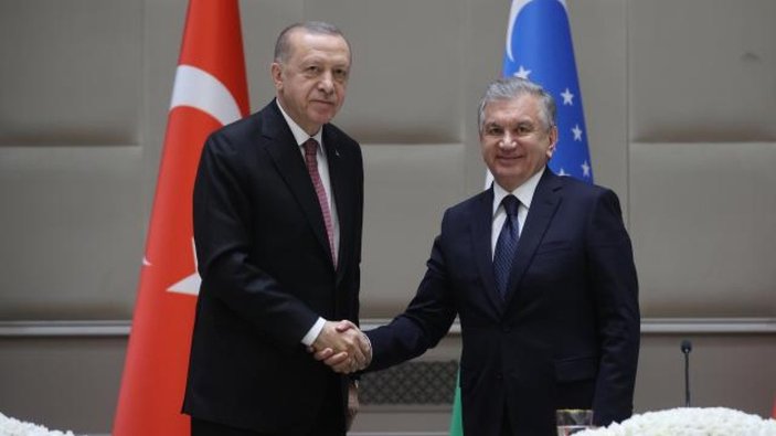 Cumhurbaşkanı Erdoğan Özbekistanlı mevkidaşıyla görüştü