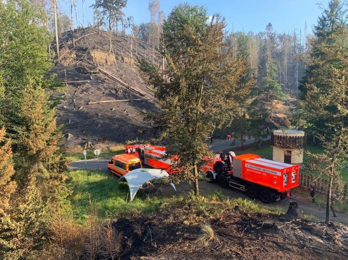 Çekya'daki orman yangınında bin hektarlık alan küle döndü