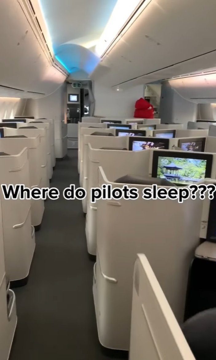 Uçuş ekibinin uzun yolculuklarda uyudukları alan