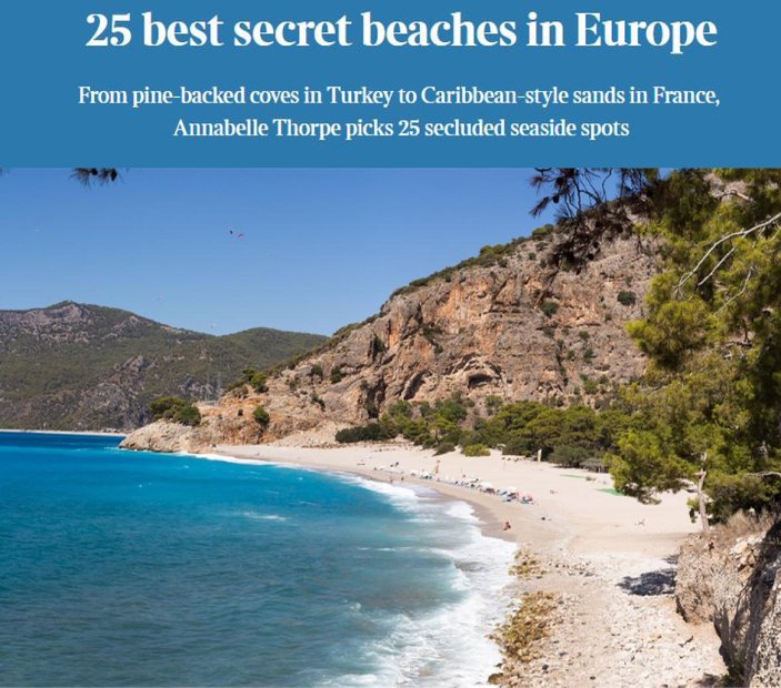 Türkiye'den 3 yer, en iyi gizli plajlar listesinde