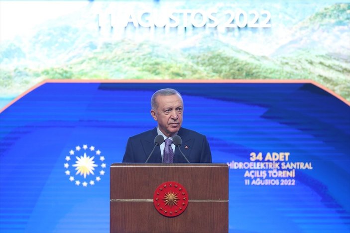Cumhurbaşkanı Erdoğan, 34 hidroelektrik santralinin açılışını yaptı