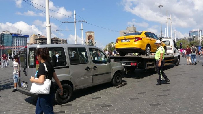 Taksim’de ticari taksi denetimi yapıldı: Şoförlere ceza yağdı