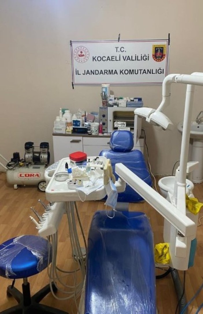 Gebze'de kaçak diş muayenehanesine baskın