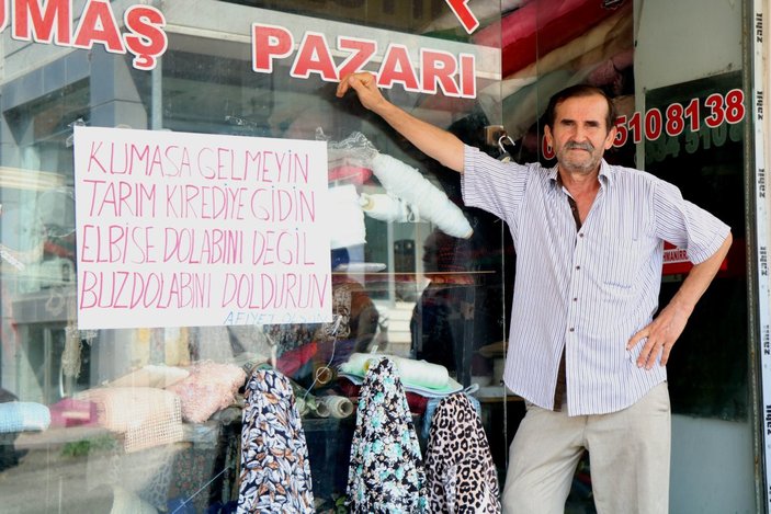 Samsun'daki esnafın dükkanına astığı yazı ilgi çekti