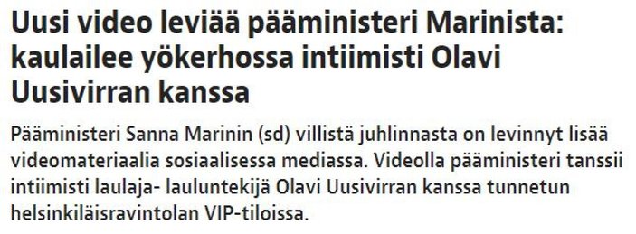 Finlandiya Başbakanı Marin'in yeni görüntüsü sızdırıldı