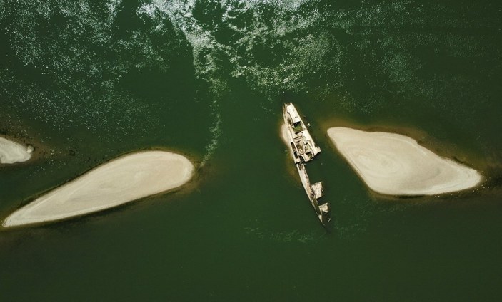 Kuraklık, Tuna Nehri'nde batık savaş gemilerini açığa çıkardı