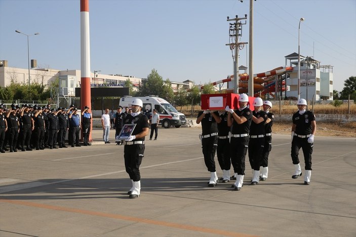 Mardin'deki trafik kazasında şehit olan polis Yahya Ergin için tören yapıldı