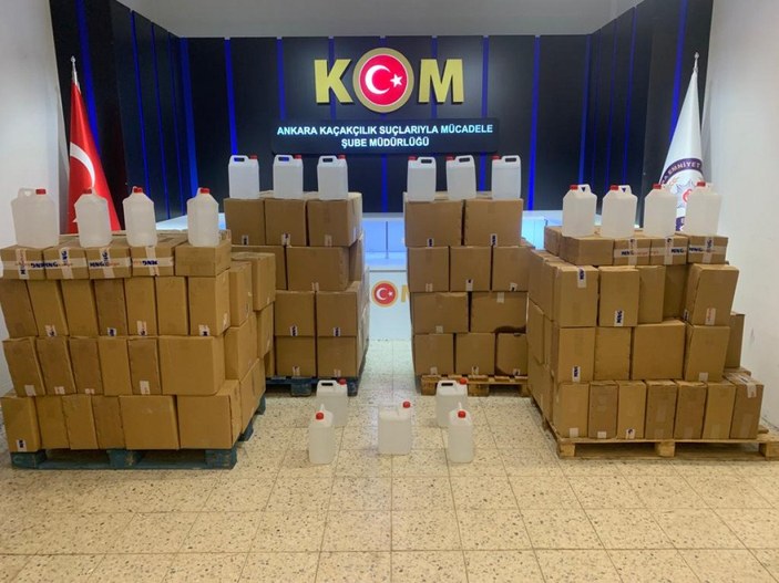 Ankara'da 3 ton etil alkol ele geçirildi