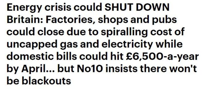İngiltere'de artan enerji maliyeti, fabrikaları ve dükkanları kapatabilir