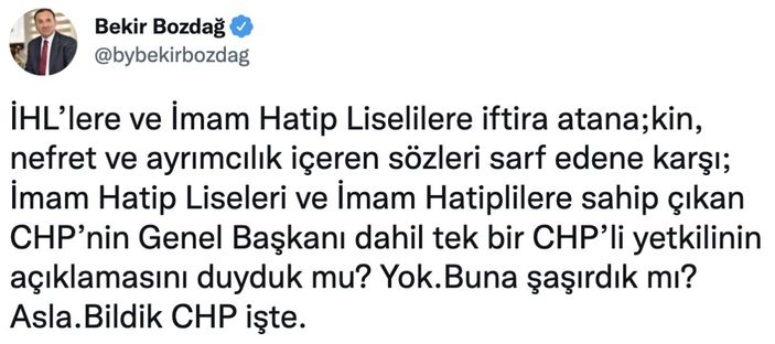 Bakan Bozdağ: CHP, İHL'liler ile böyle mi helalleşecek