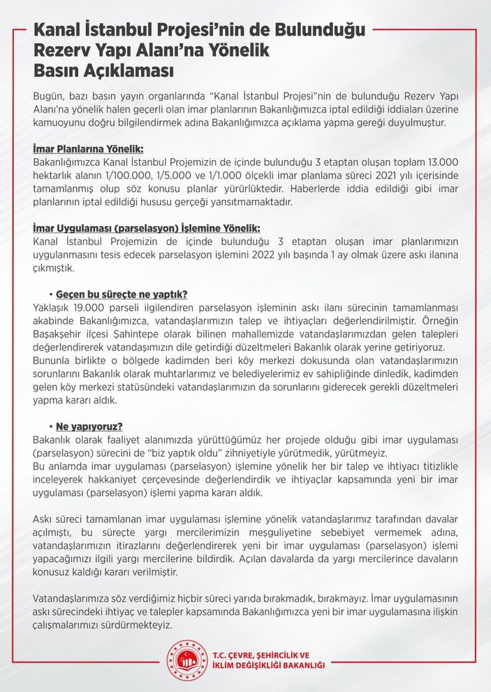 Murat Kurum: Kanal İstanbul Projesi'ni iptal etmedik