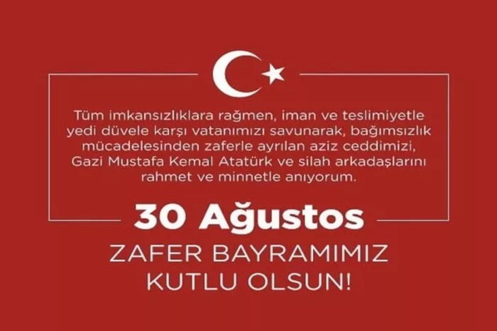 30 Ağustos Zafer Bayramı mesajları 2022