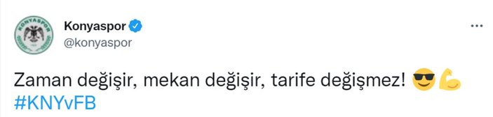 Konyaspor'dan Fenerbahçe'ye gönderme