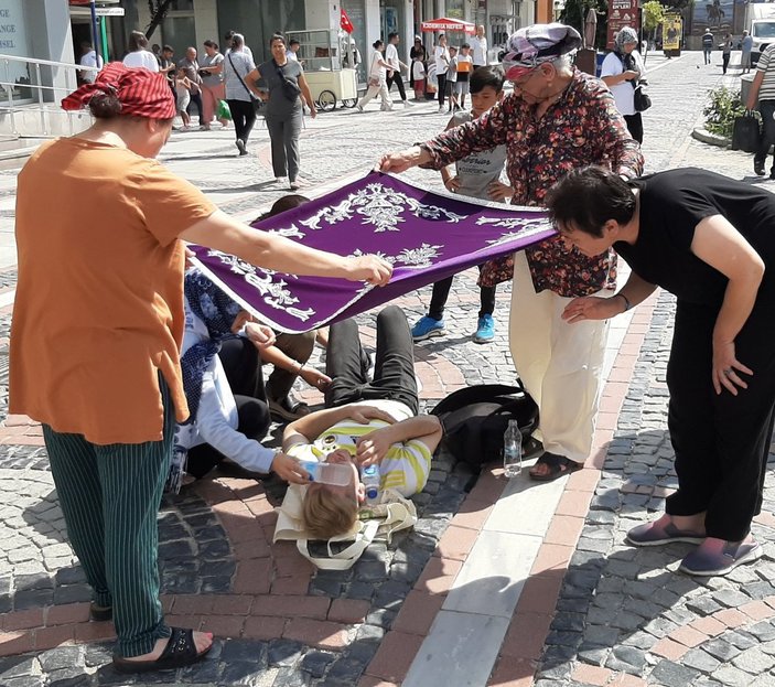 Edirne'de kaza yapan gence kadınlardan destek