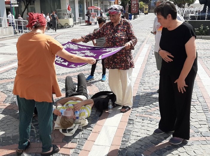 Edirne'de kaza yapan gence kadınlardan destek