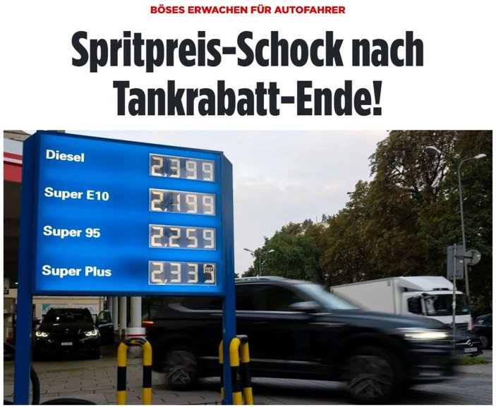 Bild: Almanya'da akaryakıt fiyatları yükseliyor
