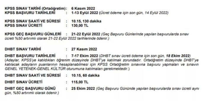 2022 KPSS ortaöğretim sınav başvuruları zaman? 2022 KPSS Ortaöğretim başvuru ücreti ve kılavuzu...