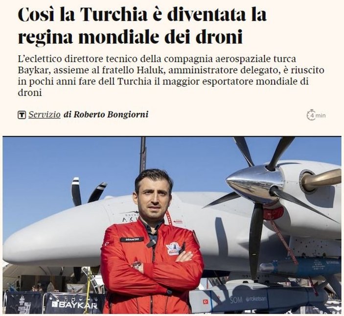 İtalyan gazetesi: SİHA ihracatında rekor Türkiye'nin