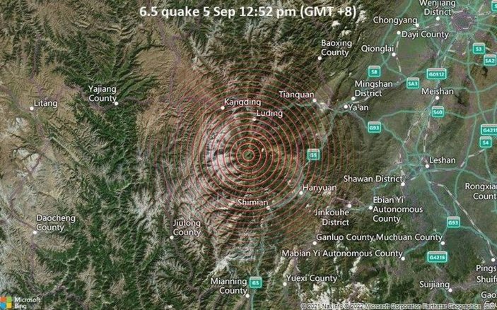 Çin'de 6.8 büyüklüğünde deprem