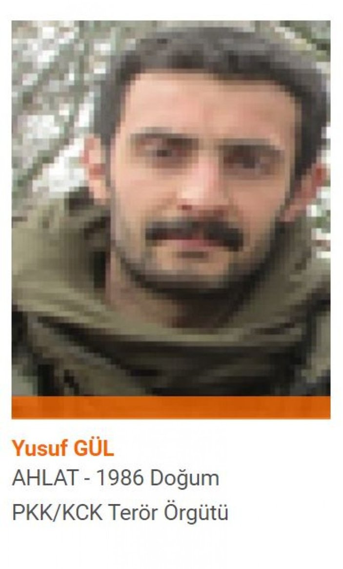 Turuncu kategorideki terörist Yusuf Gül öldürüldü