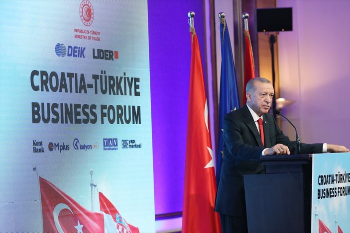 Cumhurbaşkanı Erdoğan, Türkiye-Hırvatistan İş Forumu'nda konuştu