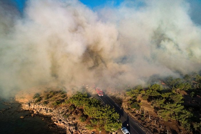 Mersin'de çıkan orman yangınına müdahaleler devam ediyor