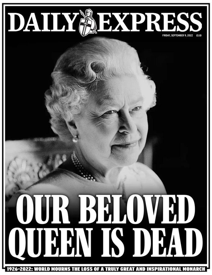 İngiliz gazeteleri, ölen Kraliçe Elizabeth'e tam sayfa ayırdı