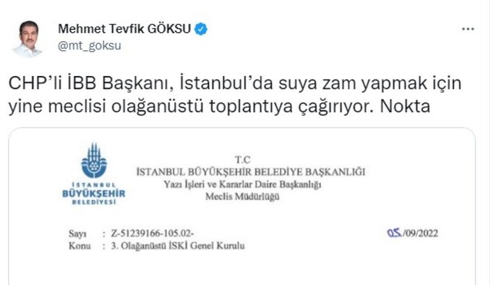 Ekrem İmamoğlu, İstanbul’da suya zam yapmak istiyor