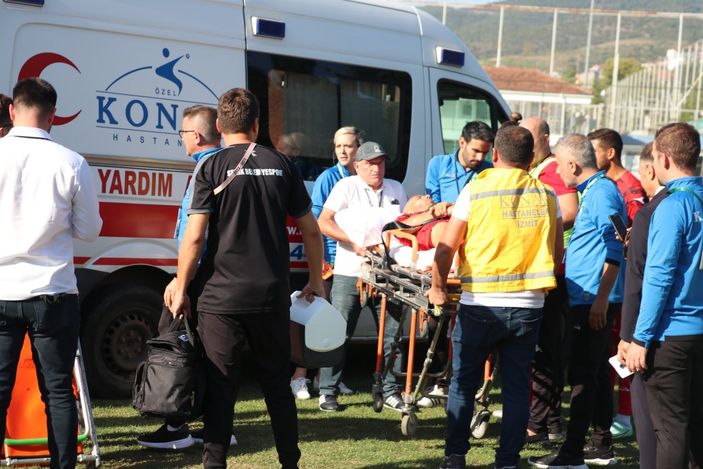 i Serik Belediyesporlu İsmet'in dili boğazına kaçtı