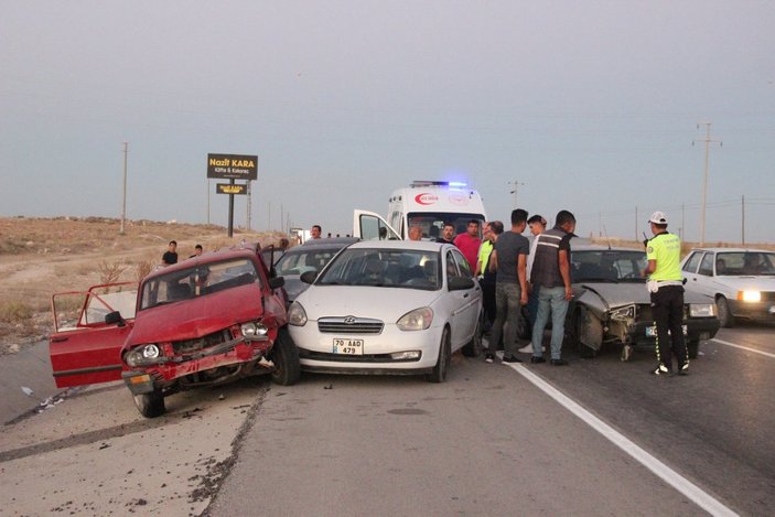 Karaman'da zincirleme kaza:  4 yaralı