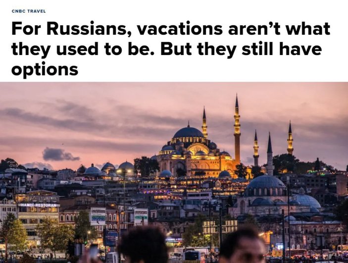 CNBC: Türkiye, Rus turistlerin favori yerlerinden biri