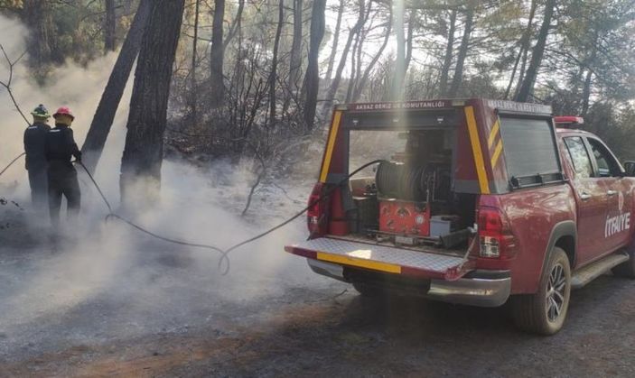 Muğla'da yangın: Polis ve asker mücadele etti