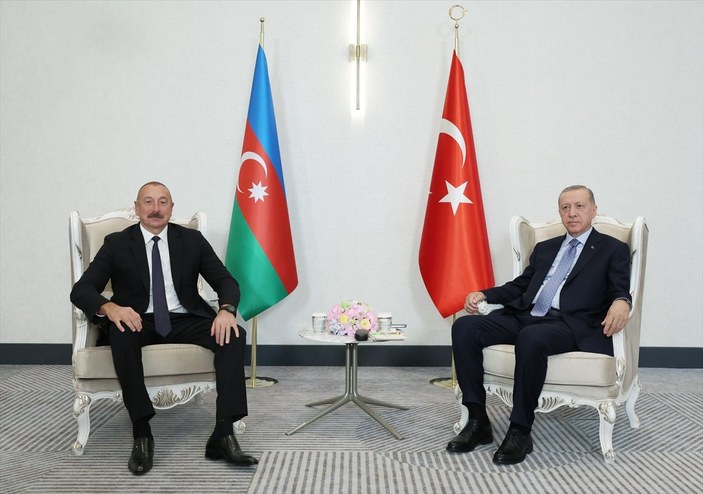 Cumhurbaşkanı Erdoğan, mevkidaşı Aliyev'le buluştu