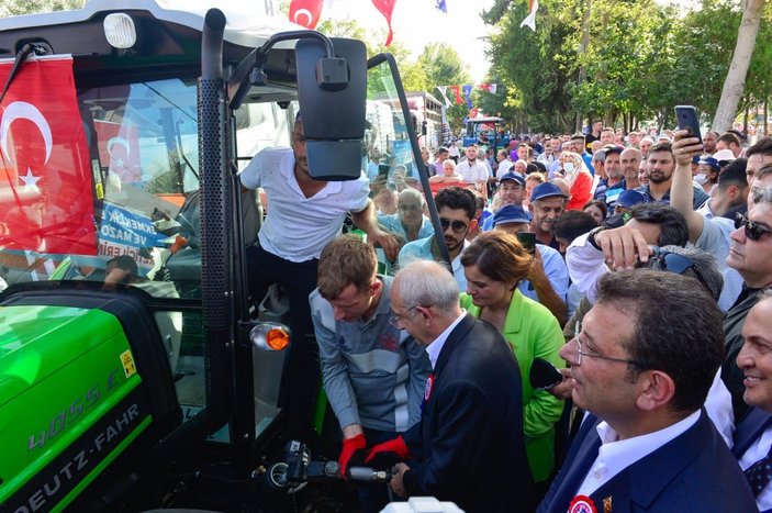 CHP'nin mazot dağıtım töreninde traktöre mazot verilemedi