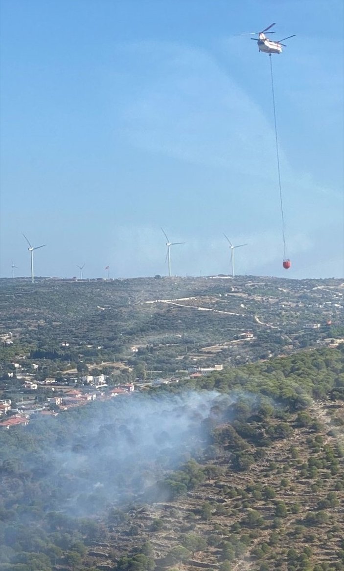 İzmir'deki orman yangınına havadan ve karadan müdahale ediliyor