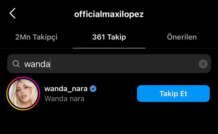 Wanda Nara, eski eşi Maxi Lopez'i takibe aldı