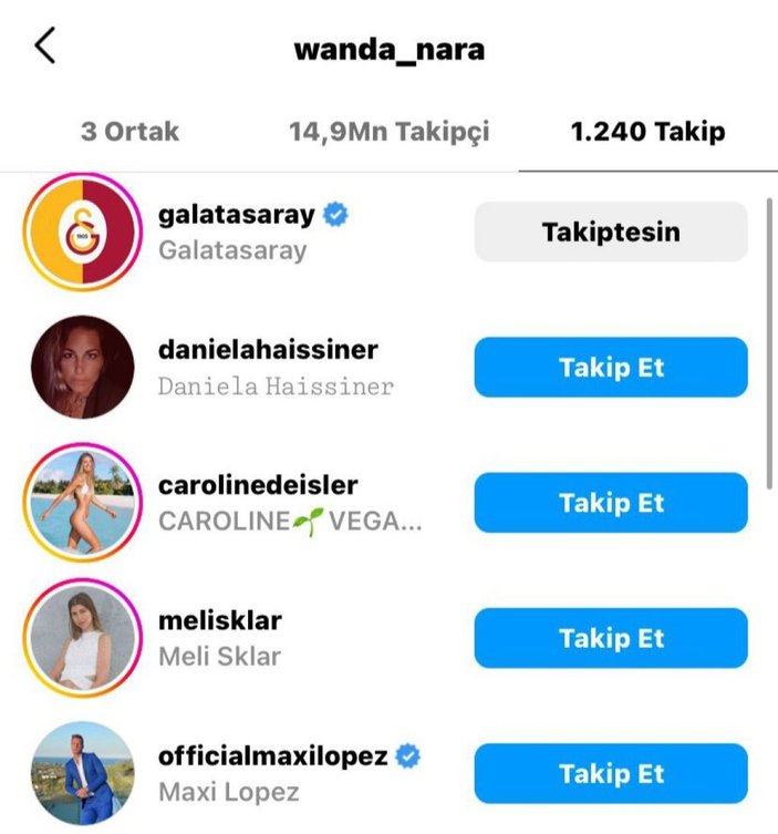 Wanda Nara, eski eşi Maxi Lopez'i takibe aldı