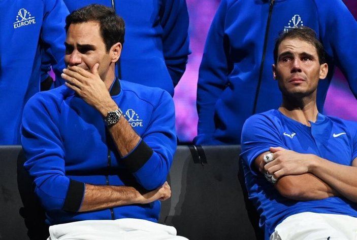 Roger Federer'in vedasında Rafael Nadal'ın gözyaşları