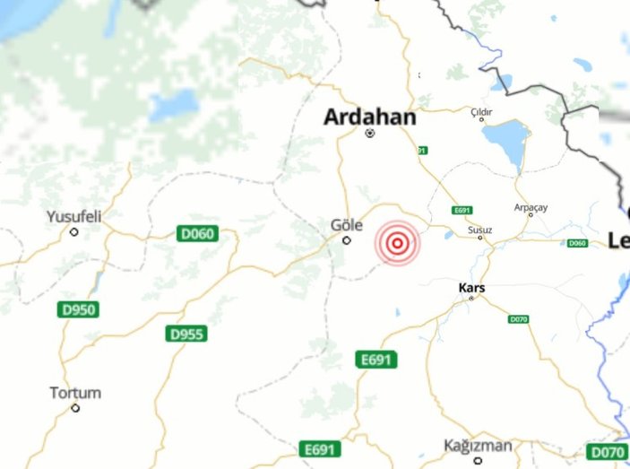Ardahan'da 5 ve 4 büyüklüğünde deprem