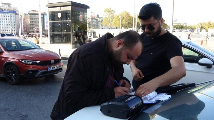 Taksim’de ticari taksi denetiminde şoförlere ceza yağdı