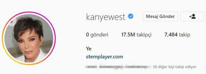 Kanye West, profil fotoğrafını Kris Jenner yaptı